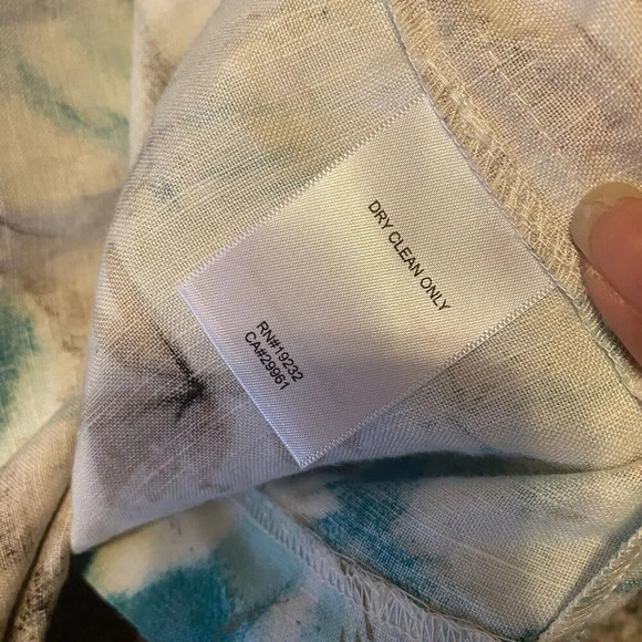 Y2K Womens 16 Linen Blend Chore Shirt Jacket Button Up Roll tap 4Pockets Floral - Picture 5 of 9